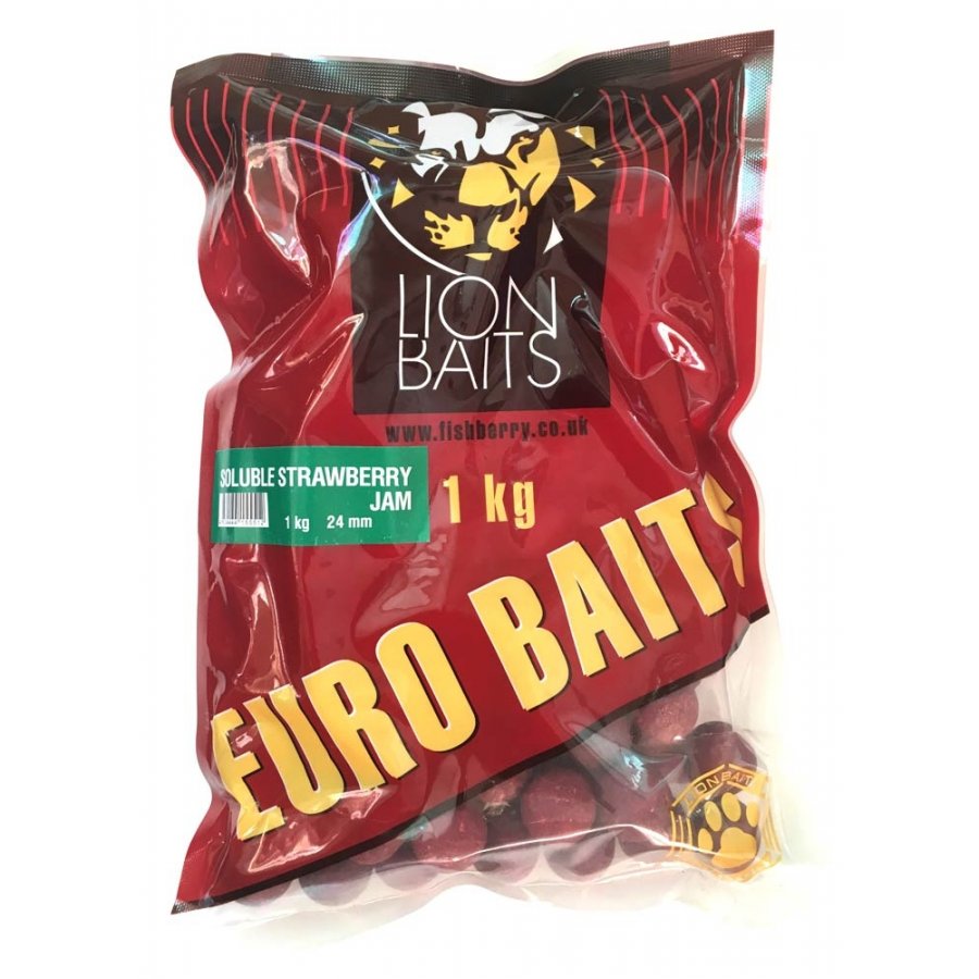 Бойлы Растворимые Euro Baits Strawberry Jam 1кг 24мм